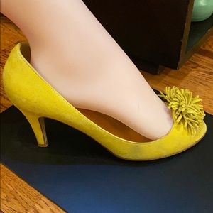 J. CREW “Pepper” Suede Peep Toe Heels
